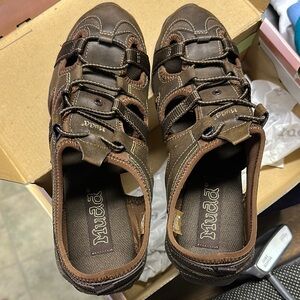 Mudd Brown Sandals with Adjustable Lacing and Cushioned Footbed